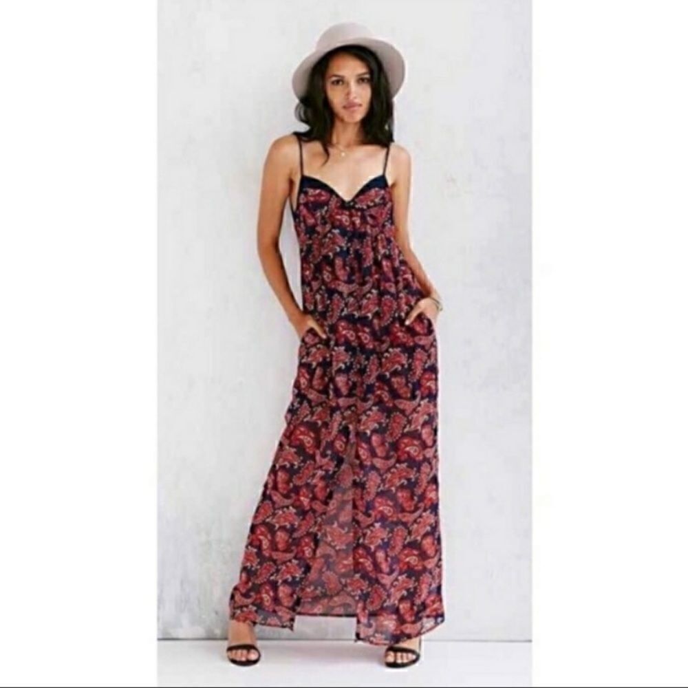 Band of Gypsies Boho Button Front Maxi Dress Size XS